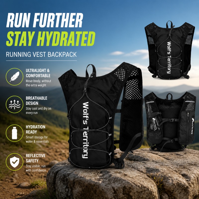 Running Gear Reflective - حقيبة ظهر للجري خفيفة الوزن وعاكسة
