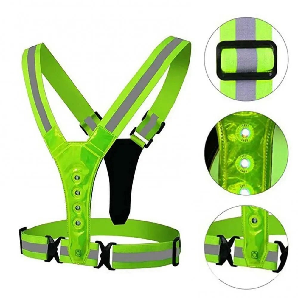 LED تشغيل سترة عاكسة متوهجة عا - مراجعة Running Gear Reflective وسعره
